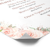 Poster Blush Floral Rose Gold Quinceanera Bar Boisson Men (Coin)