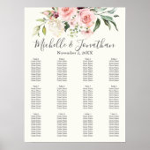 Poster Blush Floral Wedding Seating Chart – Table Plan (Devant)