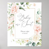 Poster Blush Florals Les bébés sont doux Treat Sign (Devant)