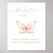 Poster Blush Papillon Ruban Neutre Blocs de Douche pour B (Devant)