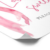 Poster Blush Pink Bow Love is Sweet Treat Favoriser Signa (Coin)