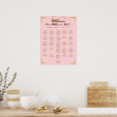 Poster Blush Pink Champagne Gold Wedding Seating Chart (Cuisine)