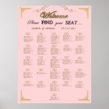 Blush Pink Champagne Gold Wedding Seating Chart