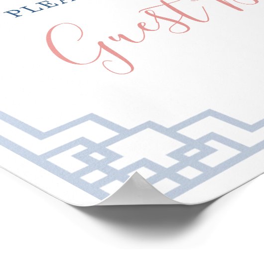 Poster Blush Pink Ginger Jar Chinoiserie Baby Guest Book (Coin)