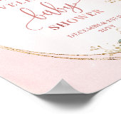 Poster Blush Pink Greenery Glitter Welcome Baby Shower  (Coin)