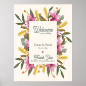 Poster Blush Pink Lily Botanical Wedding Welcome (Devant)