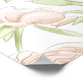 Poster Blush Pink Roses Modern Wedding Seating Chart (Coin)