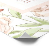 Poster Blush Pink Roses Vintage Wedding Seating Chart (Coin)