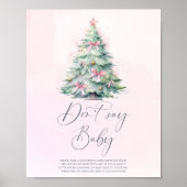 Poster Blush pink winter baby shower Don't say baby game (Devant)