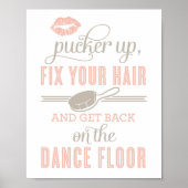 Poster Blush Pucker Up and Fix Your Hair Ladies Restroom (Devant)