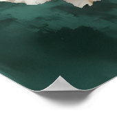 Poster Blush Rose Elegance on Deep Jade (Coin)