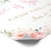 Poster Blush rose Floral Amour est Mariage de la bonne gâ (Coin)