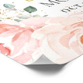 Poster Blush rose floral Budget Photo Funérailles Mémoria (Coin)