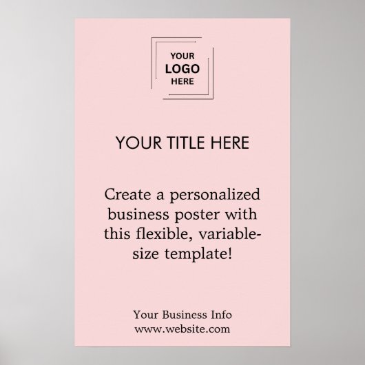 Poster Blush Rose Logo Promotionnel Professionnel pour le (Devant)