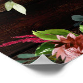 Poster Blush Rustic Wood Gold Fancy Calligraphie Bienvenu (Coin)