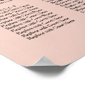 Poster Blush, Typographie Mariage Réception Carte de sièg (Coin)