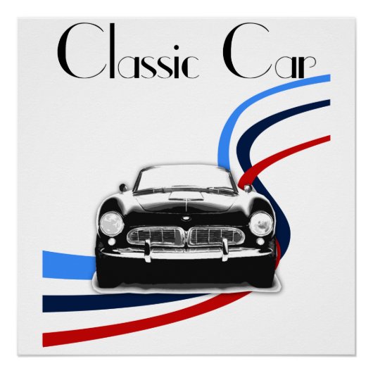 Poster BMW 507 classic car (Devant)