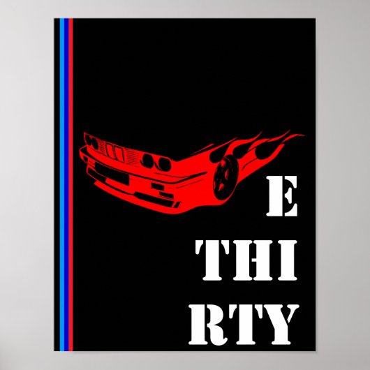 Poster BMW E 30 TRENTE Bimmer E30ers (Devant)