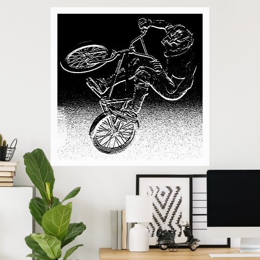Poster BMX distorsion, Copyright Karen J WilliamsBMX (Bureau à domicile)
