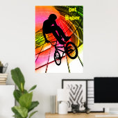 Poster BMX en lignes et cercles (Bureau à domicile)