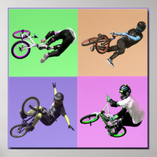 Poster BMX Extreme Pop Art, Copyright Karen J Williams