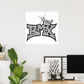 Poster BMX king texte conception en niveaux de gris (Bureau à domicile)
