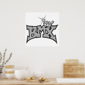 Poster BMX king texte conception en niveaux de gris (Cuisine)