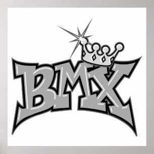 Poster BMX king texte conception en niveaux de gris