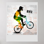 Poster BMX Rider in Abstract Paint Splatters SQ WITH TEXT (Devant)