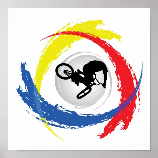 Poster BMX Tricolor Emblem (Devant)