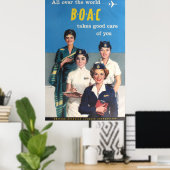 Poster BOAC British Overseas Airways (Bureau à domicile)