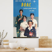 Poster BOAC British Overseas Airways (Cuisine)