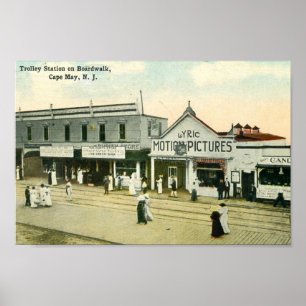 Poster Board Walk, Cape May, New Jersey Vintage Postcard