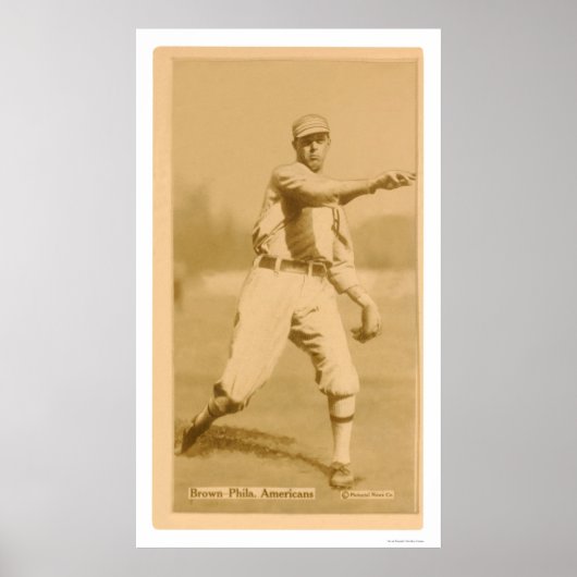 Poster Boardwalk Brown Athletics Baseball 1914 (Devant)