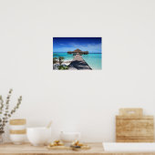 Poster Boardwalk, Dock to Cabanas, Plage, Océan, Maldives (Cuisine)