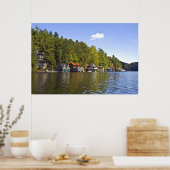 Poster Boathouses sur un magnifique lac (Cuisine)