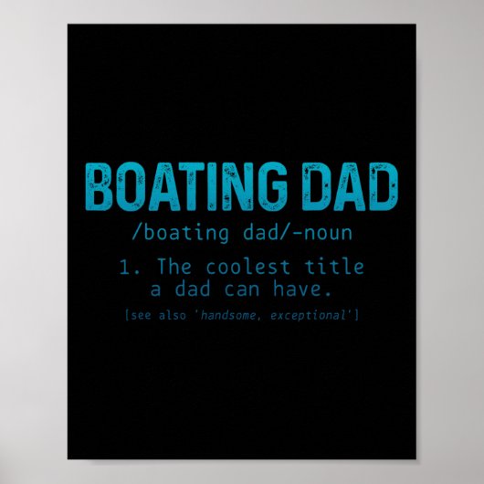 Poster Boating Dad Definition Pontoon Captain Boat Owner (Devant)