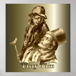 Poster Bob Cratchit et Tiny Tim Christmas Carol