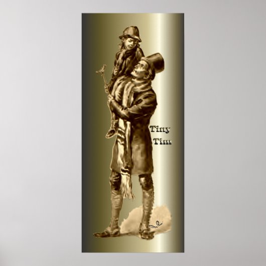Poster Bob Cratchit et Tiny Tim Christmas Carol (Devant)