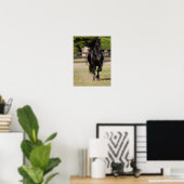 Poster Bob Langrish | Black Friesian Mare Running (Bureau à domicile)