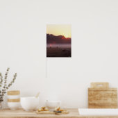 Poster Bob Langrish | Chevaux arabes pâturant au lever du (Cuisine)