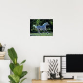 Poster Bob Langrish | Gray Thoroughbred Stallion Running (Bureau à domicile)