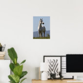 Poster Bob Langrish | Stallion arabe gris debout (Bureau à domicile)