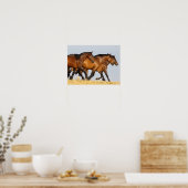 Poster Bob Langrish | Trois Mares andalouses en course (Cuisine)