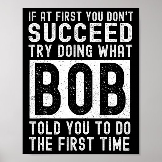 Poster Bob Name Personalized Birthday Fun Christmas Joke (Devant)