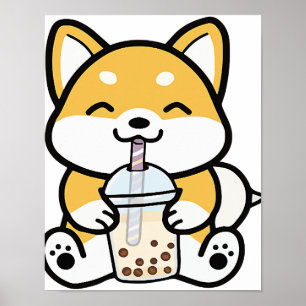 Poster Boba Corgi, Corgi Boba, Boba Shiba, Shiba, Corgi