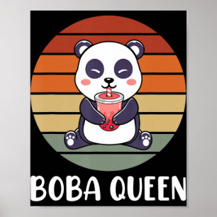 Poster Boba Queen Buble Tea Japonais Cute Panda Anime Ka