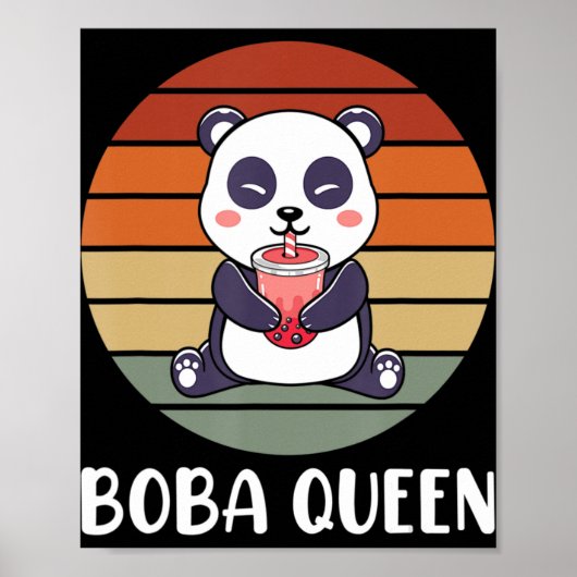 Poster Boba Queen Buble Tea Japonais Cute Panda Anime Ka (Devant)