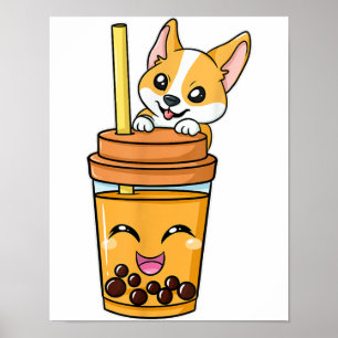 Poster Boba Tapioca Pearls Bubble Milk Tea Drink