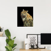 Poster Bobcat assis sur un rocher de Junglewalk.com (Bureau à domicile)